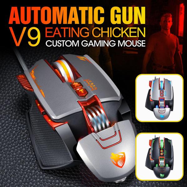 Pro V9 Gaming Mouse Usb Com Fio 3200dpi Ajustável 8 Botão Personalizado Rgb Mecânico - HUOGUO Imagem de Pro V9 Gaming Mouse Usb Com Fio 3200dpi Ajustável 8 Botão Personalizado Rgb Mecânico