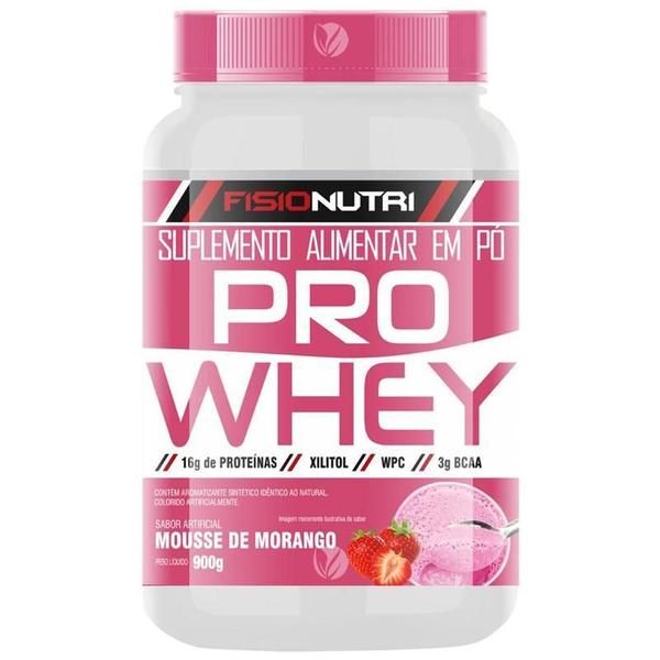 Pro Whey Fisionutri 900G Mousse De Morango Imagem de Pro Whey Fisionutri 900G Mousse De Morango