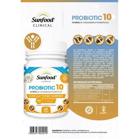 Imagem de Probiotic 10 800mg 60 caps - Sfood 10 tipos de probioticos