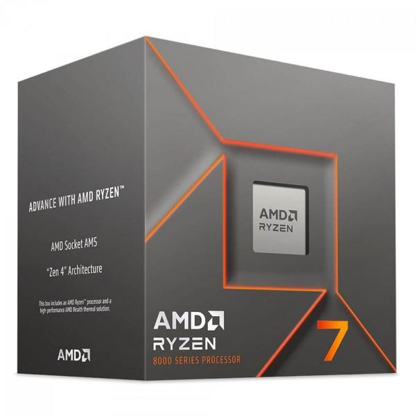 Imagem de Processador AMD Ryzen 7 8700F AM5 4.1GHz (5.0GHz Max) 8 Cores 16 Threads 24MB Cache Cooler Wraith Stealth Sem Vídeo AMD Ryzen AI - 100-100001590BOX