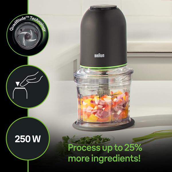 Imagem de Processador de Alimentos Braun CH3012BK EasyPrep Mini 1L Preto