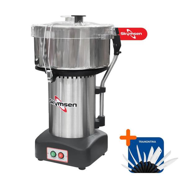 Imagem de Processador de Alimentos Cutter Profissional Inox 8l Cr-8l 127v Skymsen + Jogo de Facas 9 Peças