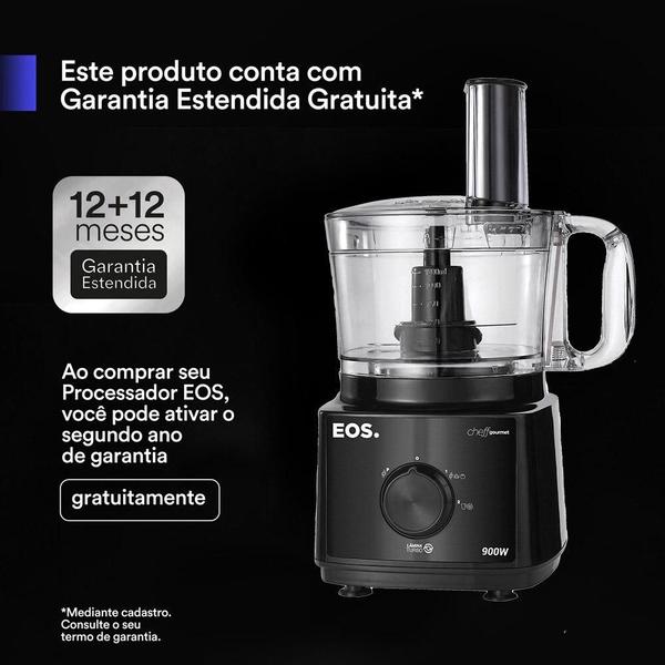 Imagem de Processador de Alimentos EOS Multipro 7 em 1 900W Inox All Black EPS01P 220V