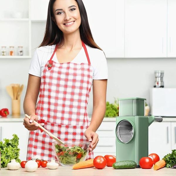 Imagem de Processador de Alimentos Manual Fatiador Moedor Ralador 3 Em 1 Manivela Ralador de Queijo