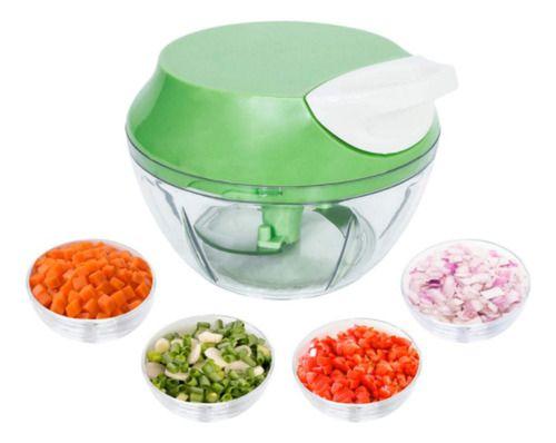 Imagem de Processador de alimentos Mini Picotador Fatiador Manual de Cebola Alho e Legumes 500ml 3 Lâminas Cortador de Temperos