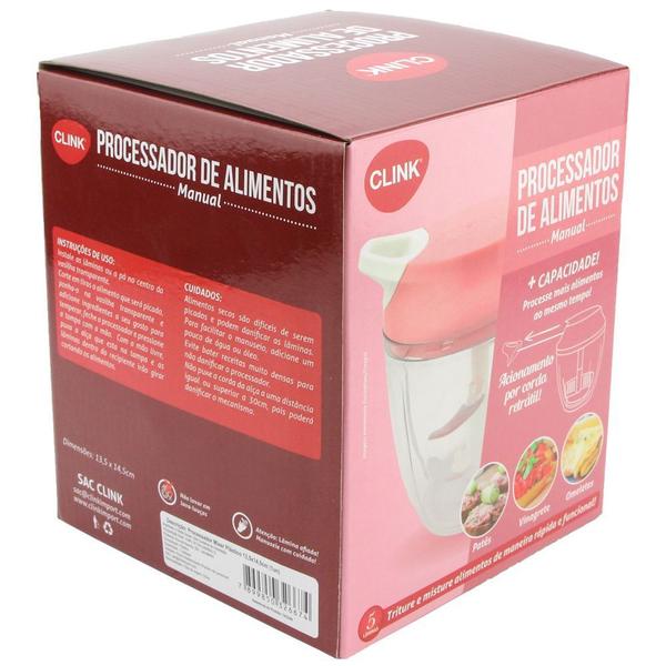 Imagem de Processador Manual de Alimentos 5 Lâminas Clink Rosa