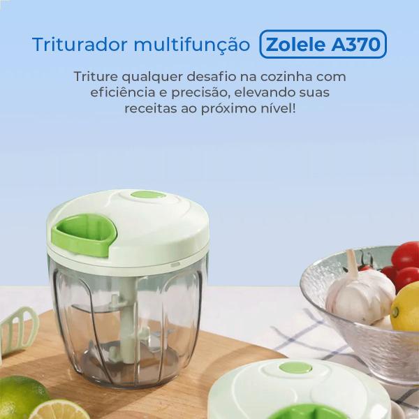 Imagem de Processador Manual Picador Triturador Moedor Legumes Vegetais Frutas E Carne Com Recipiente 900 ml ZOLELE A370