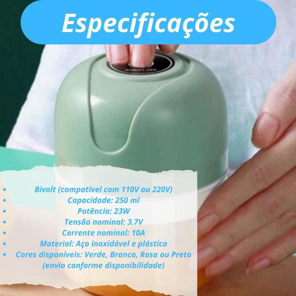 Imagem de Processador Mini Elétrico 250 G Verde - Ideal Para Cozinha