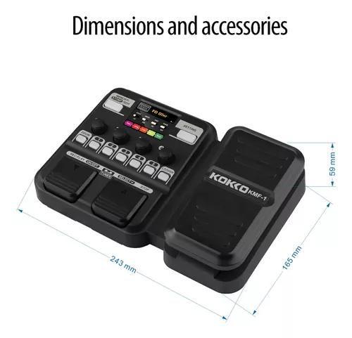 Imagem de Processador Multiefeitos Para Guitarra Com Pedal De Expressão, Modelagem De Amplificadores, Looper, Seção De Ritmo e Afinador K-okko DC 9V