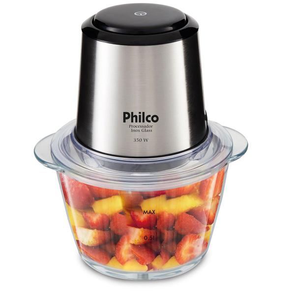 Processador Philco Inox Glass 1,2L 350W Função Pulsar PPS01I Processador Philco Inox Glass 1,2L 350W Função Pulsar PPS01I