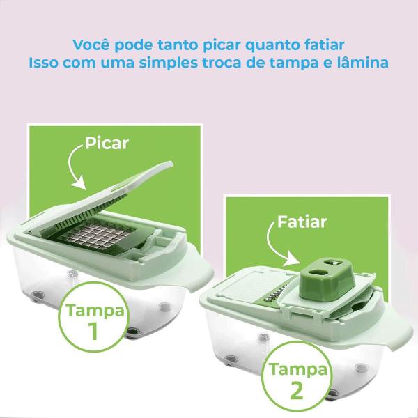 Imagem de Processador Ralador De Cozinha Multiuso 25 Em 1 Cortador Fatiador De Frutas Legumes Lâminas de Aço Inox 1,3L ZOLELE B413