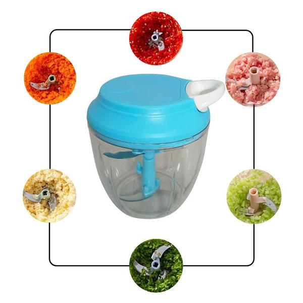 Imagem de Processador Triturador De Alimentos Manual 5 Lâminas 900ml