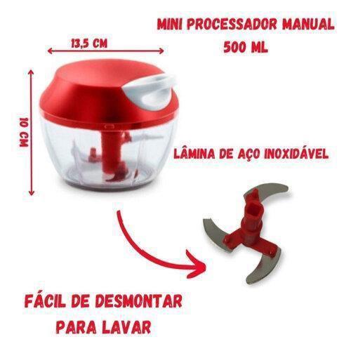 Imagem de Processador Triturador De Alimentos Manual 500Ml