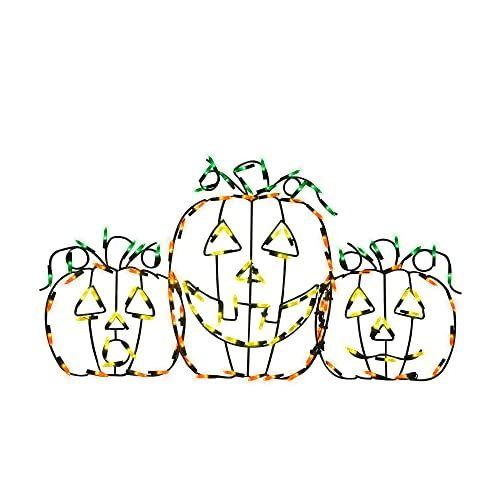 Imagem de ProductWorks 90080_MYT Pro Line Aço Framed Animotion Pre-Lit LED Jack-O-Lanterns Halloween Yard Decoração Abóboras com Controlador de Velocidade da Luz