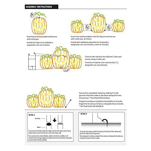 Imagem de ProductWorks 90080_MYT Pro Line Aço Framed Animotion Pre-Lit LED Jack-O-Lanterns Halloween Yard Decoração Abóboras com Controlador de Velocidade da Luz