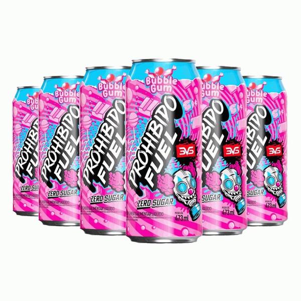 Imagem de Prohibido Fuel Pré-Treino Drink Pack (6 unid. de 473ml) - Sabor: Bubble Gum