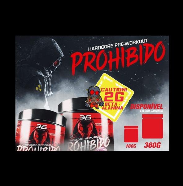 Prohibido HardCore Pré-Workout (180g) - Fruit Punch - 3VS Imagem de Prohibido HardCore Pré-Workout (180g) - Fruit Punch - 3VS