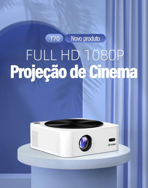 Imagem de Projetor 4k 1080p Android 9.0 Vedo Projetor 12000 Lumens 5g Full HD 1920x1080