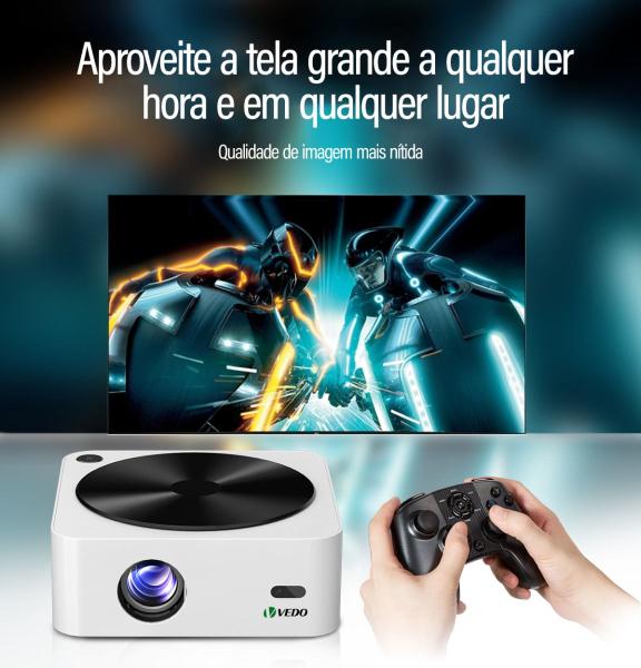 Imagem de Projetor 4k 1080p Android 9.0 Vedo Projetor 12000 Lumens 5g Full HD 1920x1080