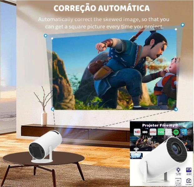 Imagem de Projetor 4k Portátil Branco Android Wifi Bluetooth