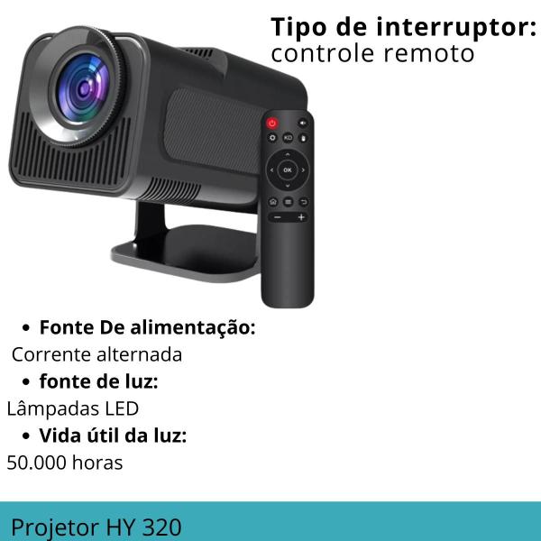 Imagem de Projetor 4K Wi-Fi HY320 10000lm Android - Fantástico