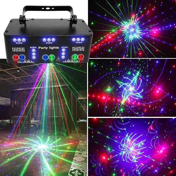 Imagem de Projetor a Laser LED RGB com 21 Olhos - Iluminação Gradiente UV para Festas, Casamentos e DJs