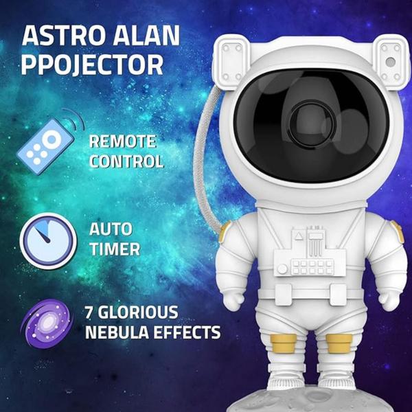 Imagem de Projetor Astronauta Estrelas e Constelações LED Branco Lunar