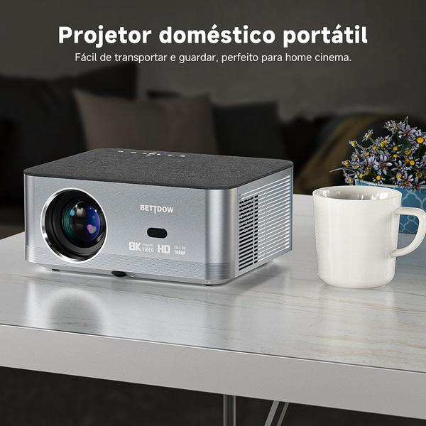 Imagem de Projetor Bettdow portátil Android 4K 13000lm 1080 Full HD 