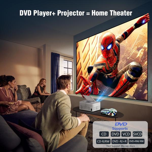 Imagem de Projetor Bluetooth TMY 1080P com leitor de DVD embutido