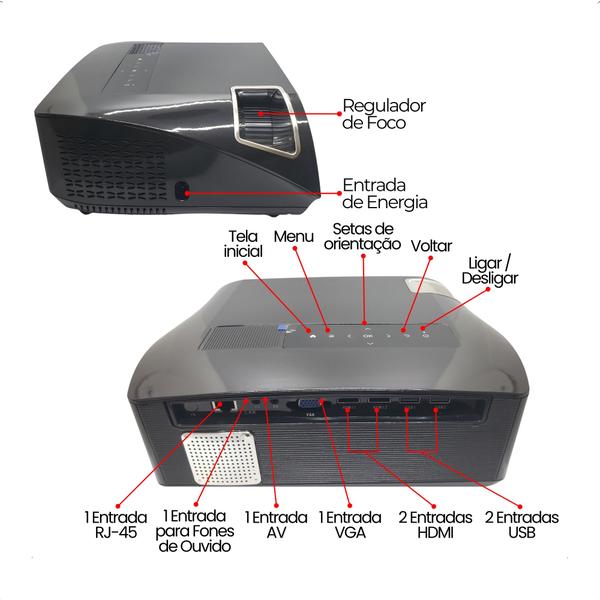 Imagem de Projetor Caiwei A10R 15000 Lumens Com Android Espelhamento Bluetooth Wifi