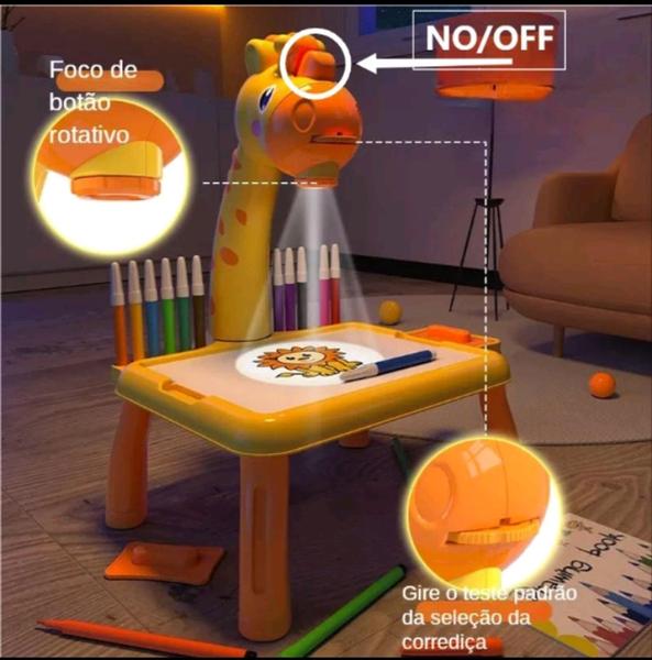Imagem de Projetor de desenho de mesa Lousa infantil, brinquedo de desenho com Luzes ,mesa Infantil