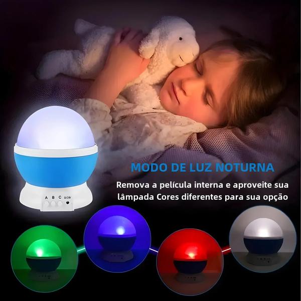 Imagem de Projetor de Estrelas Galáxia para Quarto Infantil - Luz Noturna LED Rotativa