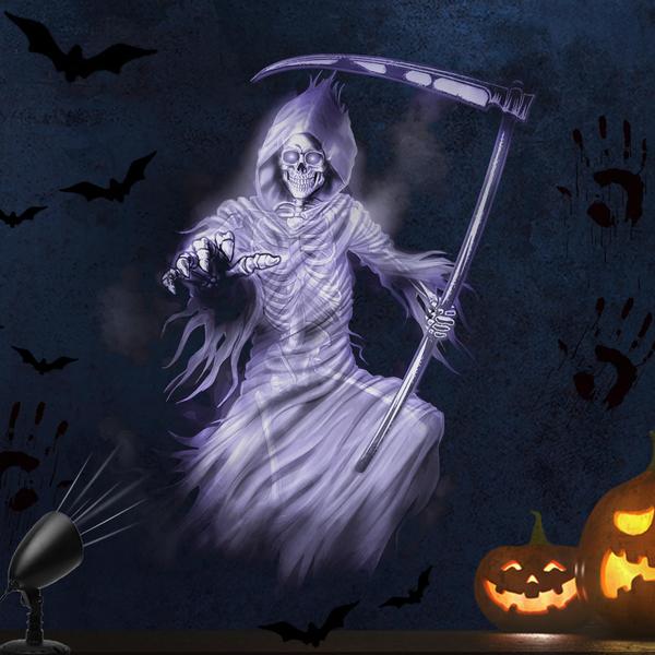 Imagem de Projetor de Halloween Lights Zeiliuled 3D Dynamic White Reaper