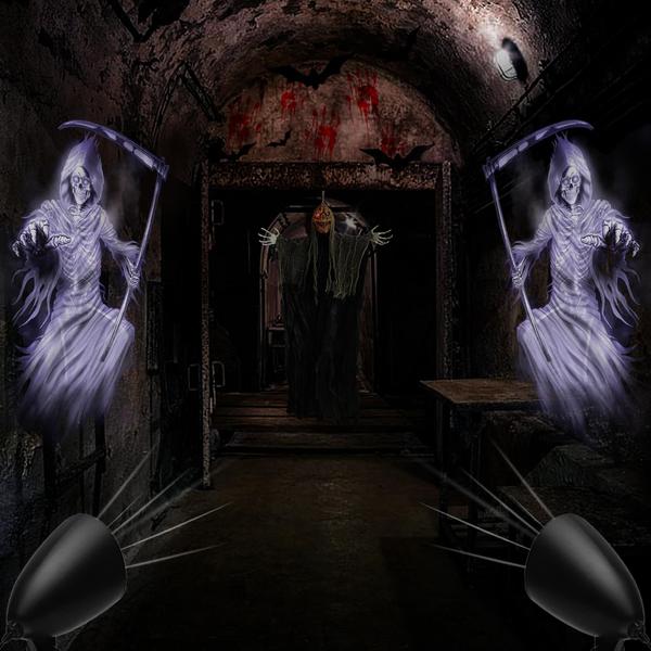 Imagem de Projetor de Halloween Lights Zeiliuled 3D Dynamic White Reaper