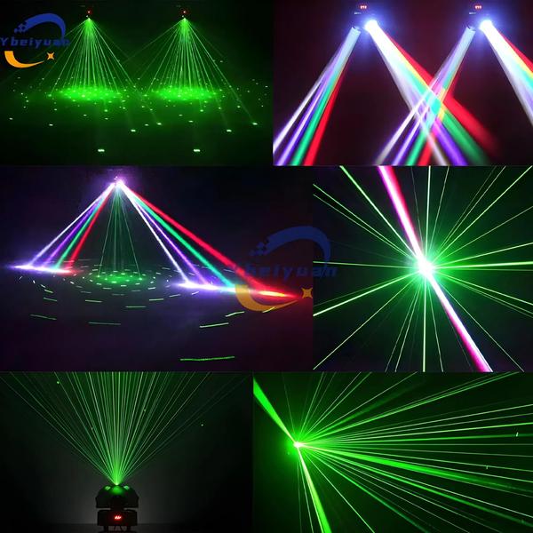 Imagem de Projetor de Laser RGB Rotativo com Strobo DMX512 - Ideal para Festas, DJs e Casamentos