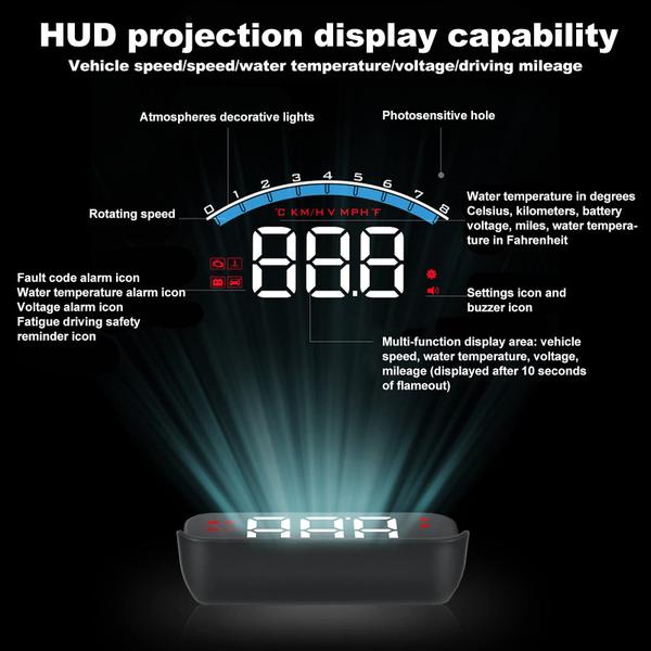 Imagem de Projetor de pára-brisa Car Heads Up Display Toothbace HUD OBD2