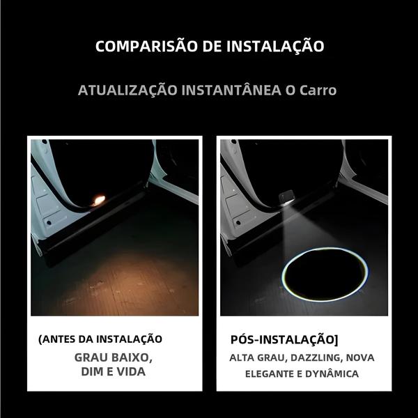 Imagem de Projetor de Porta de Carro Universal com Luzes LED - 2 Peças - Sem Fio