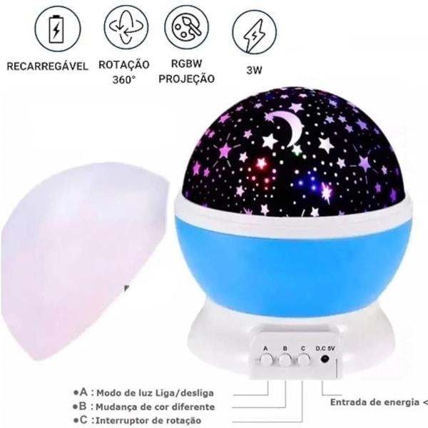 Imagem de Projetor Estrela Infantil Mesa Galaxy Premium