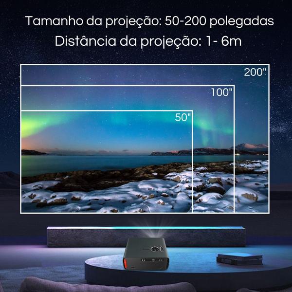 Imagem de Projetor EUG 800DAB 7000 Lumens Com Android Espelhamento Bluetooth Wifi