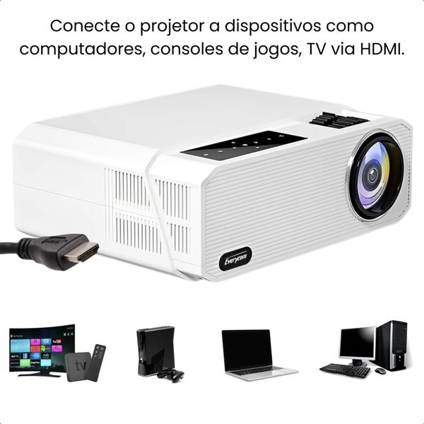 Imagem de Projetor Everycom HQ9 8000 Lumens Full HD 4K