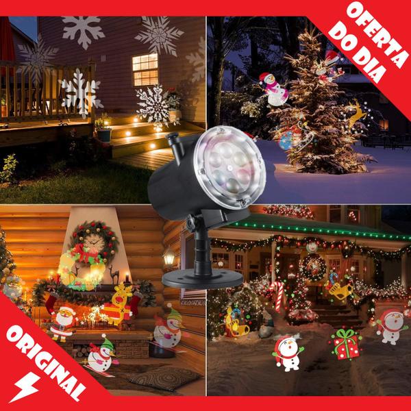 Imagem de Projetor Holográfico Refletor Laser Desenhos Imagens de Natal Efeitos Luz Led Festas Casa Jardim Pisca Espeto Show Rgb