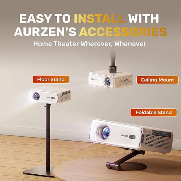 Imagem de Projetor Inteligente Aurzen EAZZE D1 WiFi Bluetooth 1080P Branco