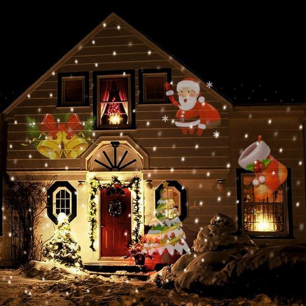 Imagem de Projetor Laser Holográfico Luzes de Natal Desenhos Papai Noel Decoração Festas Enfeite Natalino Jardim Casa Luz Led Rgb