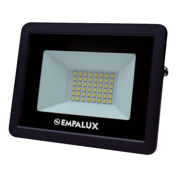 Imagem de Projetor Led Preto 50W 6500K Branco Frio 3750 Lumens IP66 Bivolt EMPALUX