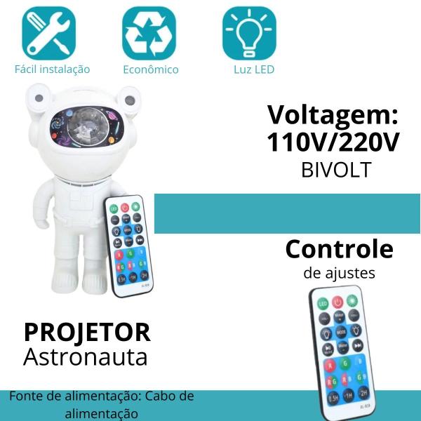 Imagem de Projetor Luz Astronauta Galáxia Som Controle 110V