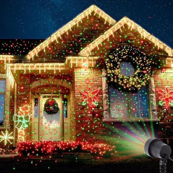 Imagem de Projetor Natal LED Holográfico Natalino Espeto Jardim Bivolt Pisca Pisca Festas Canhão de Luz