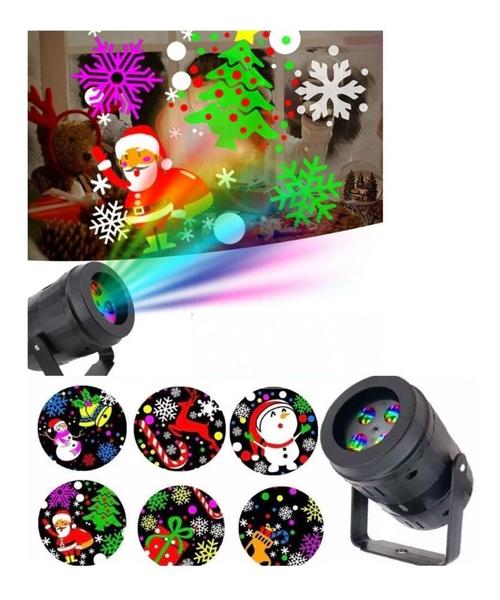 Imagem de Projetor Natalino Decoração Desenhos de Natal Led Laser16 Desenhos Holográfico