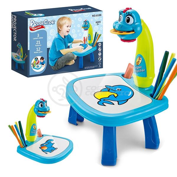 Imagem de Projetor para Desenho Infantil Mesa Pintura De Projeção Magica Brinquedos Aprendizagem Galinha Azul