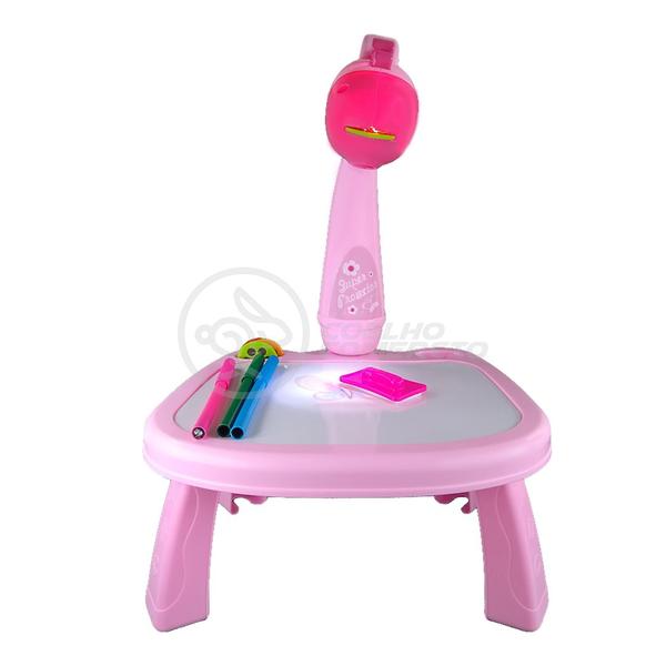 Imagem de Projetor para Desenho Infantil Mesa Pintura De Projeção Magica Brinquedos Aprendizagem Girafa Rosa