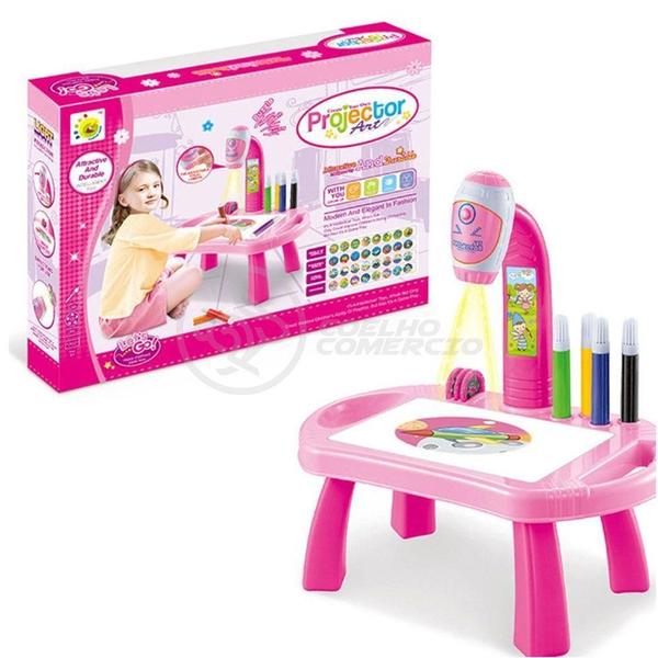 Imagem de Projetor Para Desenho Infantil Mesa Pintura Robo Rosa